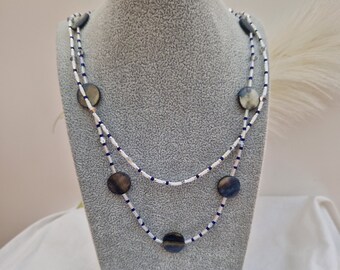 Set Di Collane Boho Con Perline Di Legno Turchesi - Pezzo Di