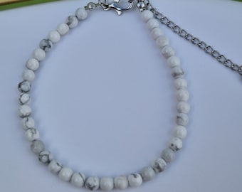 Howlite Beaded Bracelet, beaded bracelet, gemstone bracelet, bracelet, Howlite bracelet, Howlite gemstone