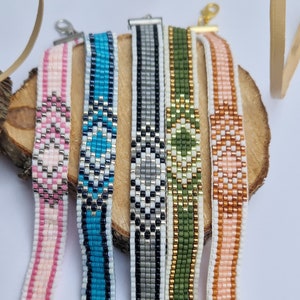 Beaded Bracelet, woven bead bracelet, miyuki bracelet, pattern bracelet