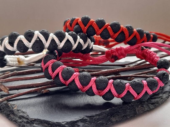Red Shamballa Bracelet With Red Rhinestones | Maruti Beads