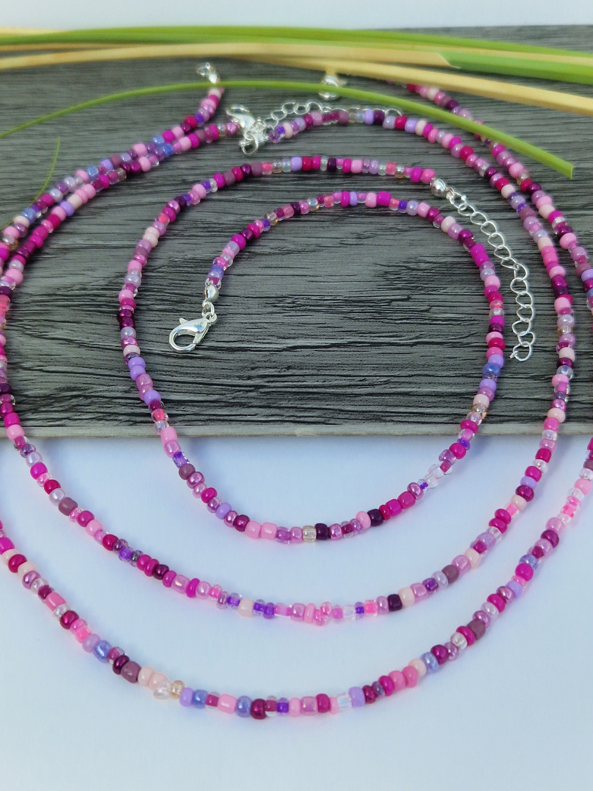 ネックレス・ペンダント VVV Pink Ribbon Heart Mix Beads Necklace BFK145 VVV Pink Ribbon Heart Mix Beads Necklace BFK145 (VVV