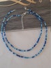 Blue Single strand beaded necklace, beaded necklace, Mixed blue bead necklace, seed bead necklace, beaded necklaces, mix beaded necklace 