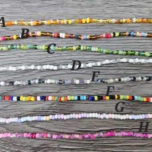 Armband/fotlänk med seed beads, 17 färger, Pärlarmband, Fotlänkar med seed beads, Enkelradigt armband i lager, färgglatt armband bild 5