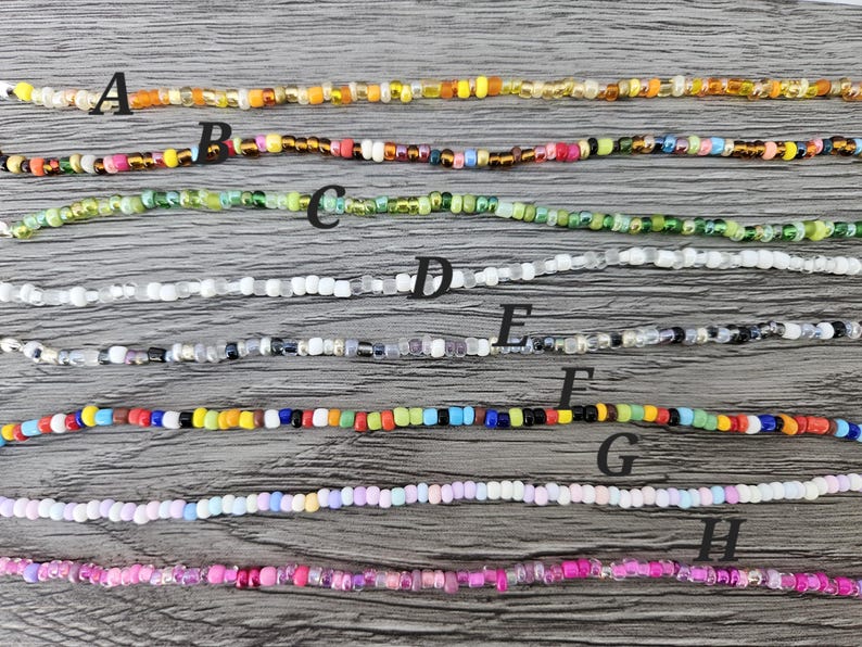 Armband/fotlänk med seed beads, 17 färger, Pärlarmband, Fotlänkar med seed beads, Enkelradigt armband i lager, färgglatt armband bild 5
