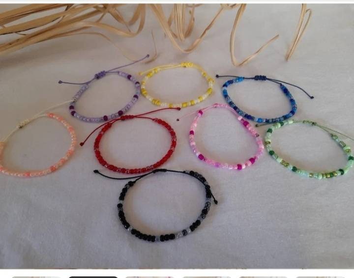 Beaded Bracelet, Metallic Beaded Bracelet, Seed Bead Beaded Bracelet, Metallic Beaded Bracelet, Seed Bead
