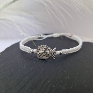 Wings bracelet, 12 colours, angel wings Bracelet, Macramé wings bracelet, Angel wings, silver Wing bracelet, angel wings charm