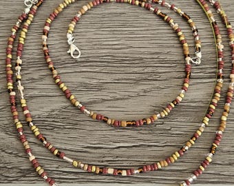 Brown beaded necklace, beaded necklace, Mixed colour bead necklace, seed bead necklace, beaded necklaces, brown necklace