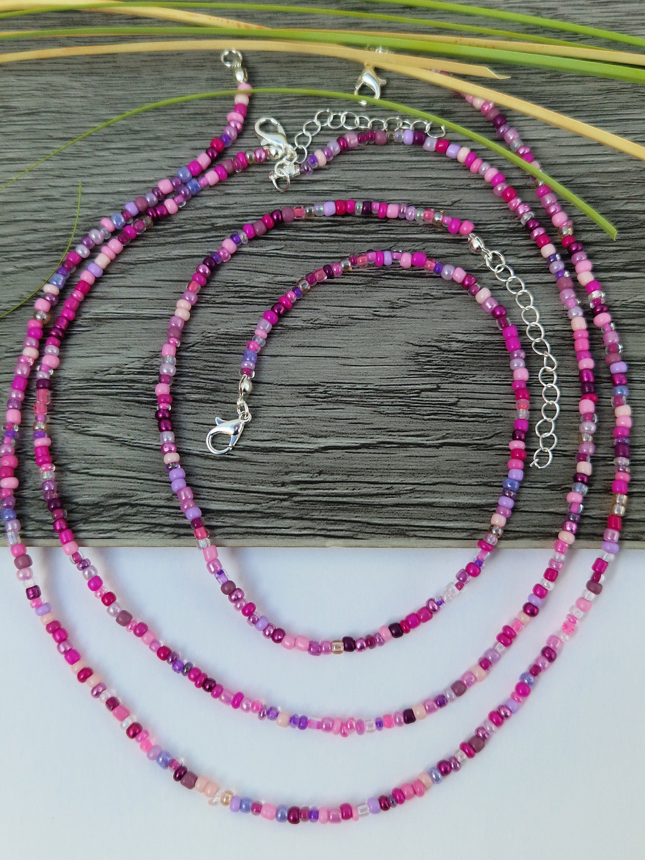 Pink Purple Single Strand Beaded Necklace, Beaded Necklace, Mixed Bead Necklace, Seed Bead Necklace, Beaded Necklaces, Pink Purple Necklace - Etsy Pink Purple Single Strand Beaded Necklace, Beaded Necklace, Mixed Bead Necklace, Seed Bead Necklace, Beaded Necklaces, Pink Purple Necklace - Etsy