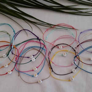 Pulsera con inicial, pulseras de nailon, pulseras con letras, pulsera de cordón de nailon, nudo corredizo, pulsera con letra inicial