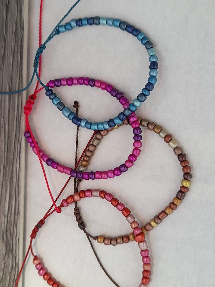 Beaded Bracelet, Metallic Beaded Bracelet, Seed Bead Beaded Bracelet, Metallic Beaded Bracelet, Seed Bead