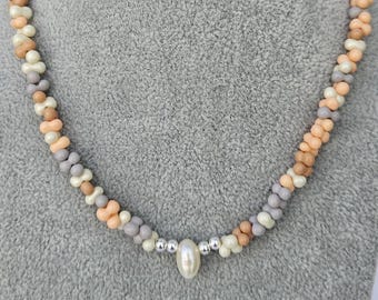 Collar de cuentas y perlas, collar de cuentas de maní, collar de perlas de agua dulce, gargantilla de cuentas, collar de cuentas