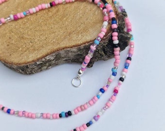 ネックレス・ペンダント VVV Pink Ribbon Heart Mix Beads Necklace BFK145 MUSINSA | VVV Pink Ribbon Heart Mix Beads Necklace