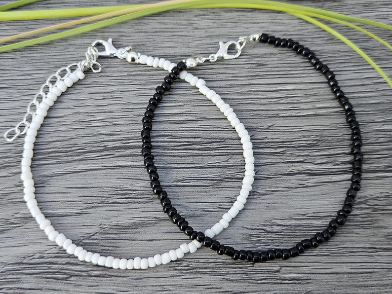 Armband/fotlänk med seed beads, 17 färger, Pärlarmband, Fotlänkar med seed beads, Enkelradigt armband i lager, färgglatt armband bild 4