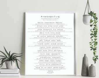 Heart Sutra,English/Japanese Phonetic, Wall Art,Instant Download, Zen Quote Print, Zen Quote Printable