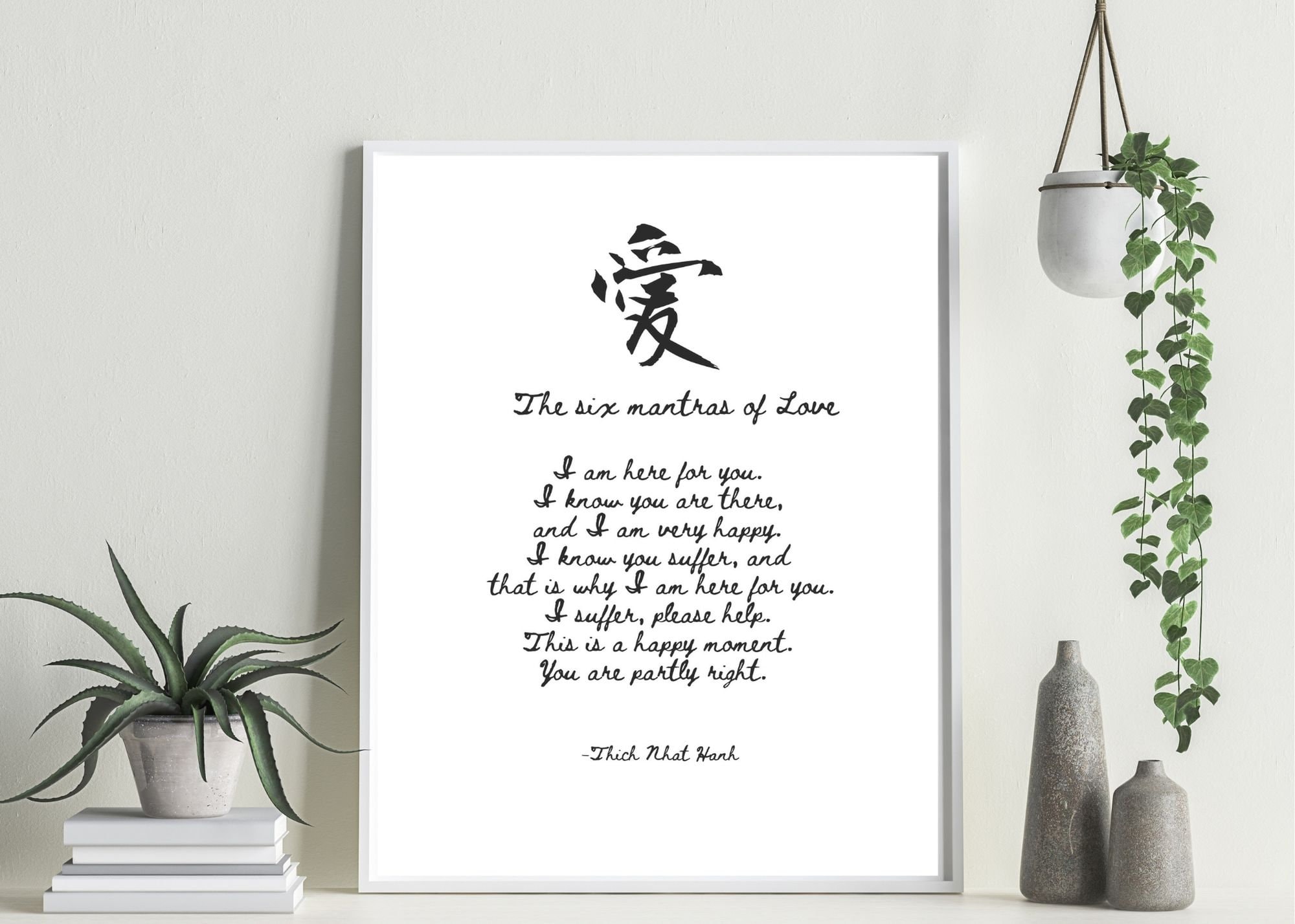 Die sechs Mantras der Liebe, Thich Nhat Hanh, Wandkunst, Sofort