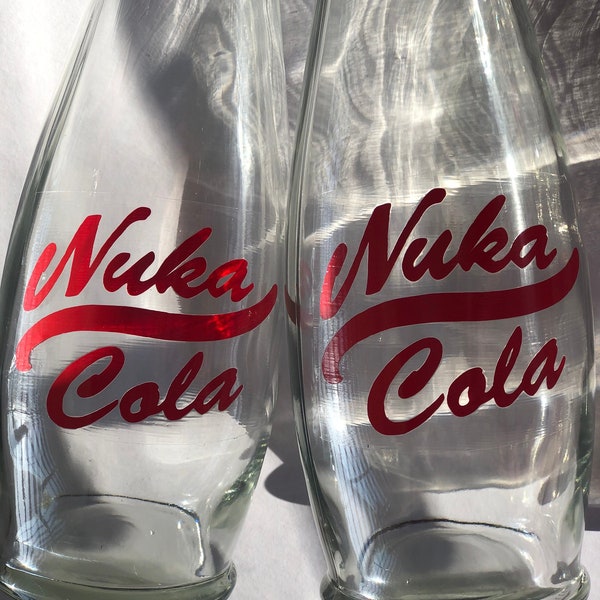 2 Pack Fallout Nuka Cola Bottle Fan Art Gamer Gift Reusable Glass Video Game Minimalistic Decor Food Safe Bottle Screw Cap Choose 2 Bundle