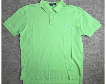 Polo Ralph Lauren Mesh Polo Shirt Mens XL Green Cotton Pony Logo Short Sleeve