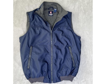 Vintage Chaps Vest Full Zip Fleece Lined Zip Pockets Sleeveless Golf Men Size M