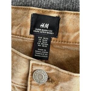 H&M Super Baggy Fit Coupe Ultra Baggy Denim 38x32 *Talón rasgado* Y2K Marrón claro imagen 8