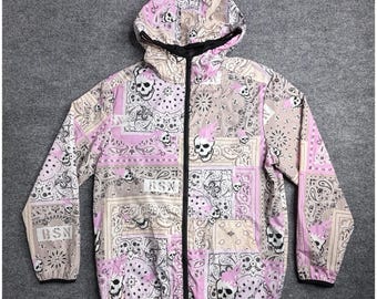 Chaqueta ligera con capucha y cremallera completa tipo anorak de cachemira para hombre, talla mediana