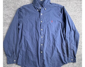 Polo Ralph Lauren Shirt Men's L Blue Classic Fit Performance Flannel Button Up