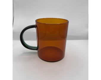 IKEA SKUGGSTUBB Heat Resistant Glass Mug Brown Green 14 oz Willy Chong Designed