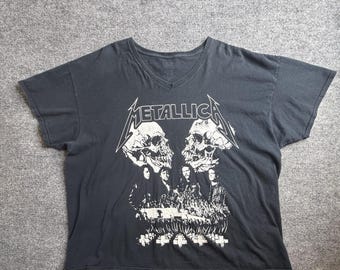 Groupe à logo Metallica, T-shirt unisexe noir heavy metal, taille 2XL