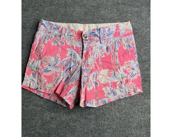 Lilly Pulitzer Short Size 2 Floral Chino Cotton Preppy Tropical Multicolor