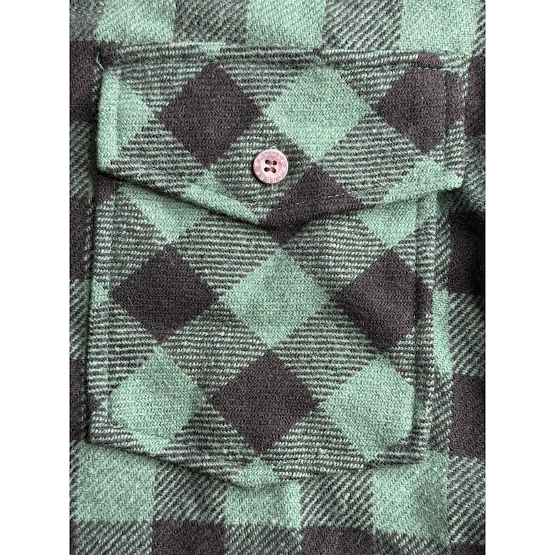 Veste en flanelle épaisse à carreaux Moose Creek, coton homme M, épaisse corvée verte image 6