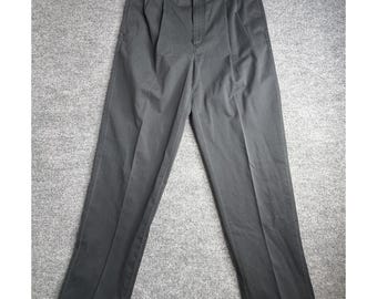 L.L.Bean コンフォートウエストパンツ メンズ 32 ブラック プリーツ コットン オールドマネー ヴィンテージ