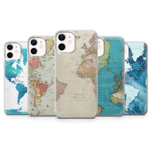 World Map Colorful Phone Case Cover for iPhone 15 14 13 12 11 Xr Samsung S24Ultra,S22, S23FE A54 A34 A15 A14, Pixel 8 8A 7A 7Pro 6A image 1