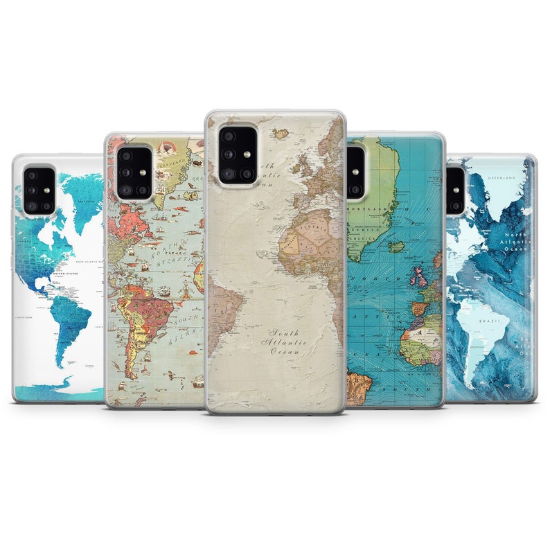 World Map Colorful Phone Case Cover for iPhone 15 14 13 12 11 Xr Samsung S24Ultra,S22, S23FE A54 A34 A15 A14, Pixel 8 8A 7A 7Pro 6A image 9