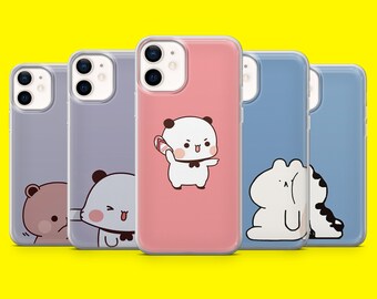 Cute Couple Romance Relationship Plushie Phone Cover for iPhone 15 14 13 12 Xr Samsung S24Ultra,S22 S23FE A54 A34 A15 A14 Pixel 8A 7 7Pro 6