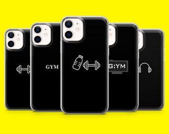 Gym Minimalist Phone Cover for iPhone 15 14 13 12 11 Xr Samsung S24Ultra,S22, S23FE A54 A34 A15 A14, Pixel 8 8A 7A 7Pro 6A