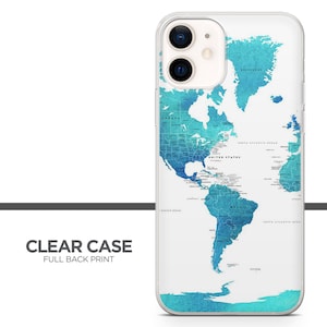 World Map Colorful Phone Case Cover for iPhone 15 14 13 12 11 Xr Samsung S24Ultra,S22, S23FE A54 A34 A15 A14, Pixel 8 8A 7A 7Pro 6A 1