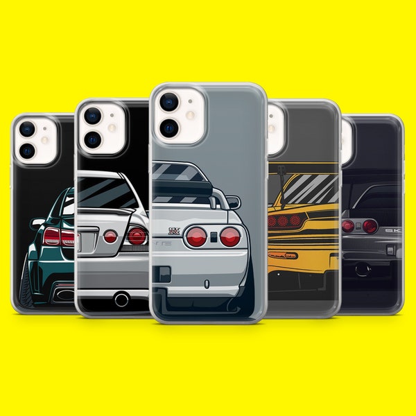 Animated JDM Car Phone Cover for iPhone 15 14 13 12 11 Xr Samsung S24Ultra,S22, S23FE A54 A34 A15 A14, Pixel 8 8A 7A 7Pro 6A