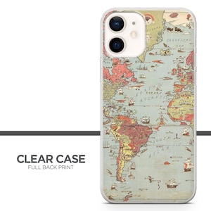 World Map Colorful Phone Case Cover for iPhone 15 14 13 12 11 Xr Samsung S24Ultra,S22, S23FE A54 A34 A15 A14, Pixel 8 8A 7A 7Pro 6A 2