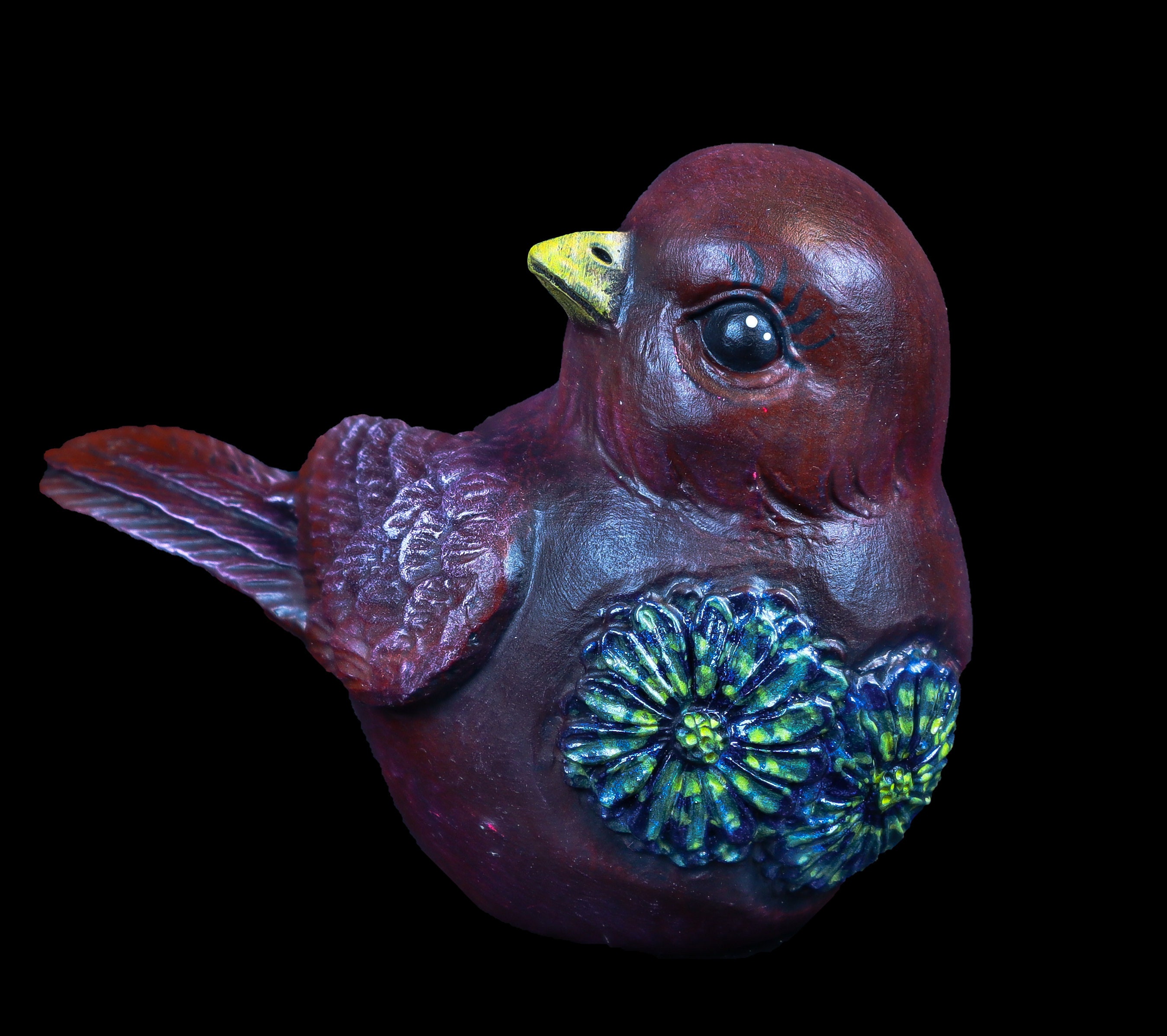 Handpainted Chocolate Colored Bird Figurine Etsy UK