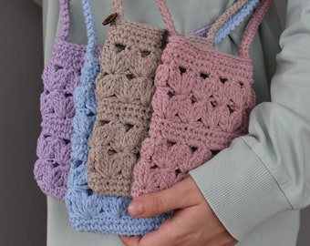 crochet handphone pouch