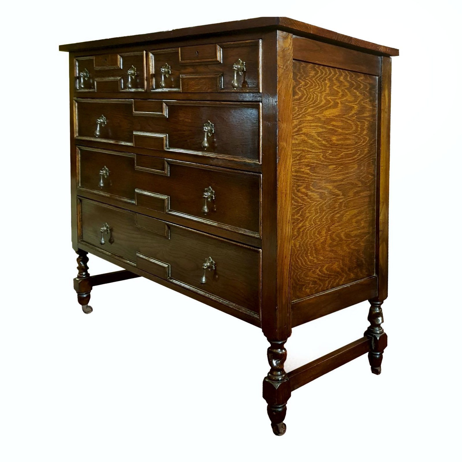 Dresser oak antique c. 1900 Edwardian in Jacobean style Etsy