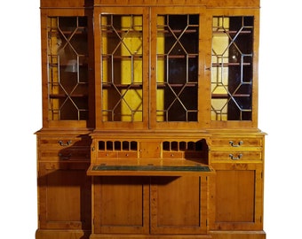 Bücherregal Sekretär Bücherschrank Bookcase Breakfront Schreibtisch Eibe