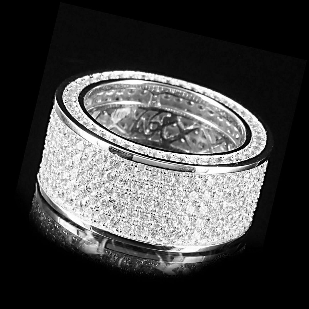 Men's Wedding Band Ring, Men's Engagement Ring, 14K White Gold, Men's