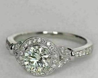 Moissanite Ring, Verlobungsring Ehering, 1.8Ct Diamantring, Halo Ring, personalisierte Geschenke, Geschenke für sie, Ring für Frauen, Jubiläumsring