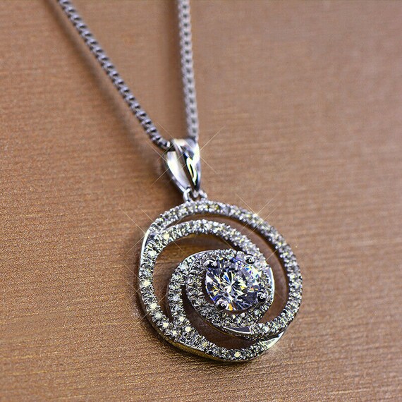 Diamond on sale swirl necklace