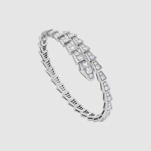 Serpenti Viper Pave Bracelet, Silver Bracelet, Cuff Diamond Bracelet, 2.2 Ct Simulated Diamond Bracelet, Bracelet For Women, Unisex Bracelet