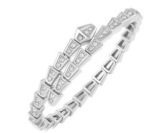 Serpenti Cuff Bracelet, 14K Silver Bracelet, Cuff Diamond Bracelet, Bracelet For Women, Unisex Bracelet, Bracelet, Silver Bracelet