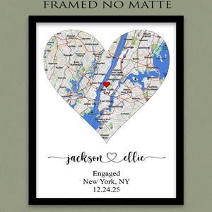 ENGAGEMENT GIFTS for Couple Unique Personalized Printable Engagement Map Where it All Began Map Engagement Gift Personalized Map
