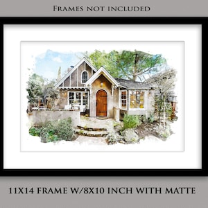 Custom Watercolor House Portrait Wall Decor Gift From Realtor Wall Hanging Personalized Home Portrait Gift for New Home Owners Wall Decor