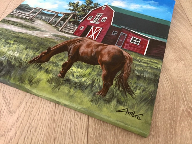 Heartland Horse Barn Handmade Painting Etsy