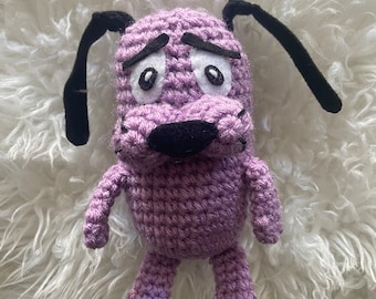 Scared Courage the Cowardly Dog Amigurumi Crocheted Doll